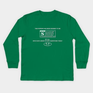 Rated S for Sarcastic Kids Long Sleeve T-Shirt